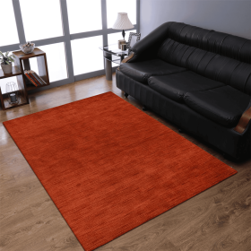 Rugsotic Carpets Hand Knotted Loom Wool Area Rug Solid (Color: Light Red1, size: 8'x11')
