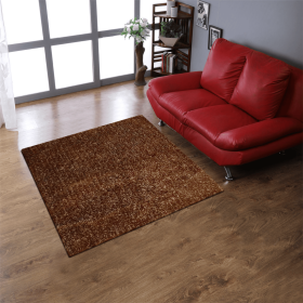 Rugsotic Carpets Hand Tufted Shag Polyester Square Area Rug Solid (Color: Gold, size: 10'x10')
