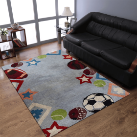 Rugsotic Carpets Hand Tufted Wool Area Rug Kids (Color: Light Blue, size: 3'x5')