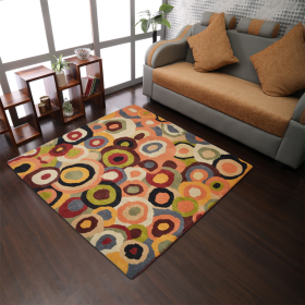 Rugsotic Carpets Hand Tufted Wool Square Area Rug Contemporary (Color: Multicolor, size: 8'x8')