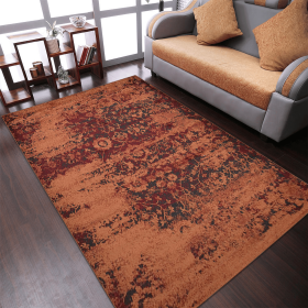 Rugsotic Carpets Machine Woven Heatset Polypropylene Area Rug Contemporary (Color: orange, size: 10'x13')