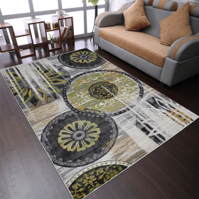 Rugsotic Carpets Machine Woven Heatset Polypropylene Area Rug Contemporary (Color: Beige Green, size: 4'x6')