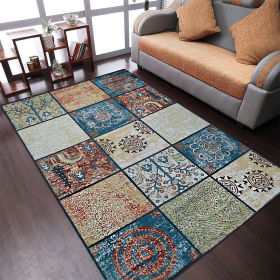 Rugsotic Carpets Machine Woven Heatset Polypropylene Area Rug Contemporary (Color: Multicolor2, size: 4'x6')