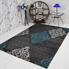 Rugsotic Carpets Machine Woven Heatset Polypropylene Area Rug Contemporary (Color: Silver Blue, size: 4'x6')