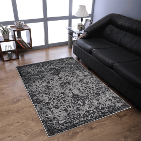 Rugsotic Carpets Machine Woven Heatset Polypropylene Area Rug Contemporary (Color: Silver1, size: 5'x8')