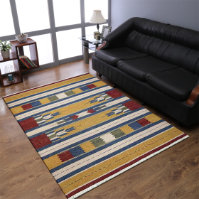 Rugsotic Carpets Hand Woven Flat Weave Kilim Wool Area Rug Contemporary (Color: Multicolor6, size: 3'x5')