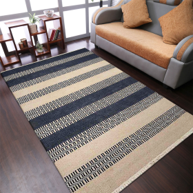 Rugsotic Carpets Hand Woven Flat Weave Kilim Wool Area Rug Contemporary (Color: Aqua Cream2, size: 5'x8')