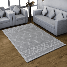 Rugsotic Carpets Hand Woven Flat Weave Loop Kilim Wool & Cotton Area Rug Contemporary (Color: Ivory Black, size: 5'x7'6'')