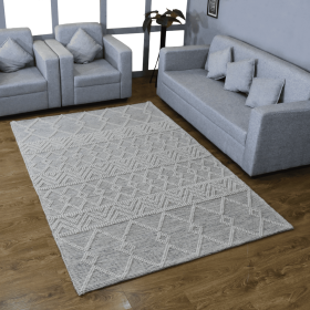Rugsotic Carpets Hand Woven Flat Weave Loop Kilim Wool & Cotton Area Rug Contemporary (Color: Ivory Black1, size: 5'x7'6'')