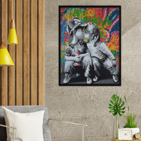 The first kiss Art Print (Color: Multi, size: 24Lx16Wx1.25H)