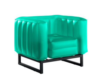 YOMI ARMCHAIR EKO WITH LIGHTING ALUMINIUM Frame (Color: GREEN TRANSLUCENT)