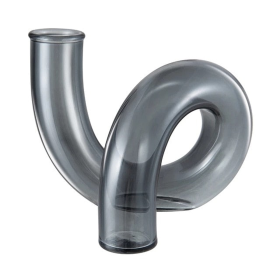 Loop Glass Vase/Candle Stick Holder (Color: DARK GREY)