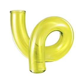 Loop Glass Vase/Candle Stick Holder (Color: Yellow)