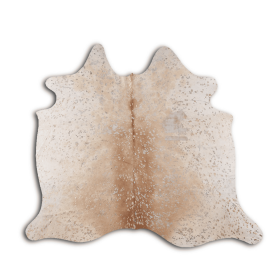 ACID WASHED HAIR ON COWHIDE GOLD METALLIC ON BEIGE (Color: ON LIGHT COLORS, size: 10 - 22 Square feet)