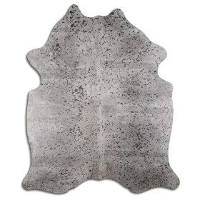 ACID WASHED HAIR ON COWHIDE GRAPHITE METALLIC ON GREY (Color: ON LIGHT COLORS, size: 32 - 45 Square feet)