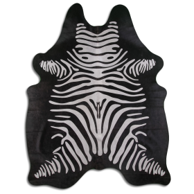 PRINTED HAIR ON COWHIDE REVERSE ZEBRA (Color: ZEBRA, size: 22 - 32 Square feet)
