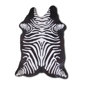 PRINTED HAIR ON COWHIDE REVERSE ZEBRA (Color: ZEBRA, size: 32 - 45 Square feet)