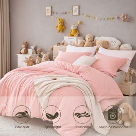 Three-piece Bedding Set With Solid Color Quilt Cover And Pillowcase, Three-piece Bedding Set - Super Soft Microfiber Hotel Series - Brushed Super Soft (Option: 263cmx229cm 2pcs)