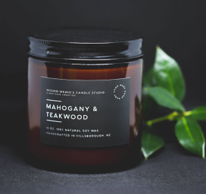 Mahogany Teakwood  Soy Wax Candle (4 Size Options) (size: 16 oz Jar Candle)