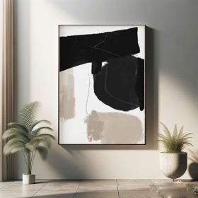 Modern Neutral Abstract Gallery Wall Art Figure Wall Art Modern Abstract Art Black Beige Japandi Hand Painted Oil Painting (style: 1, size: 80x120cm)