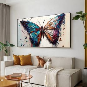 Handmade Oil Painting Large Original Colorful Butterfly Oil Painting On Canvas Canvas Wall Art Abstract Textured Animal Painting Custom Painting Home (style: 1, size: 100x150)