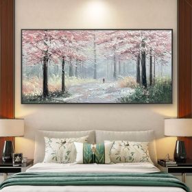 Hand Painted Oil Painting Blooming Colorful Tree On Canvas Abstract Plant Floral oil Painting Tree Landscape Bohemian Style Wall Deco Large Wall Art H (style: 1, size: 40x80cm)
