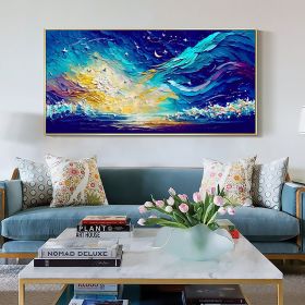 Handmade Oil Painting Large Nebula oil Painting On Canvas Original Custom Colorful Star Art Abstract Wave Painting Modern Textured Wall Art Bedroom Ho (style: 1, size: 60x120cm)