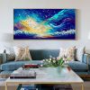 Handmade Oil Painting Large Nebula oil Painting On Canvas Original Custom Colorful Star Art Abstract Wave Painting Modern Textured Wall Art Bedroom Ho