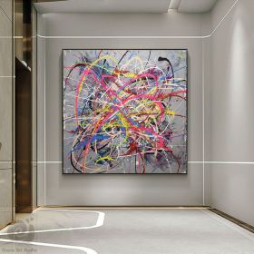 Original Oversize Acrylic Painting Large Oli Painting Art Colorful Hand Painted Abstract Paint Canvas (style: 1, size: 100x100cm)