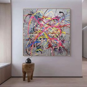 Original Oversize Acrylic Painting Large Oli Painting Art Colorful Hand Painted Abstract Paint Canvas (style: 1, size: 160x160cm)