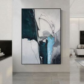 Original abstract Oli painting green minimalist abstract painting green painting gray painting large abstract painting large wall canvas art (style: 1, size: 70x100cm)