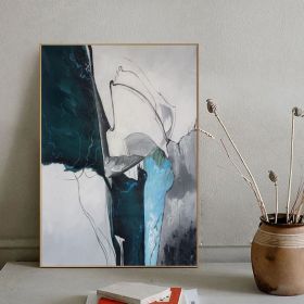 Original abstract Oli painting green minimalist abstract painting green painting gray painting large abstract painting large wall canvas art (style: 1, size: 80x120cm)