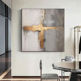 Modern gray gold abstract extra large wall art acrylic painting large original painting abstract oversized abstract painting original art (style: 1, size: 50x50cm)