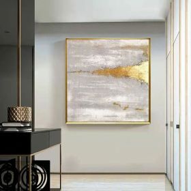 Gold Wall Decor Gold and White Wall Art Gold Leaf Painting Boho Wall Decor Gold Abstract Wall Art (style: 1, size: 100x100cm)