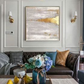 Gold Wall Decor Gold and White Wall Art Gold Leaf Painting Boho Wall Decor Gold Abstract Wall Art (style: 1, size: 140x140cm)