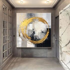 Modern gray gold abstract extra large wall artpainting acrylic large original painting abstract oversized abstract painting original art (style: 1, size: 100x100cm)