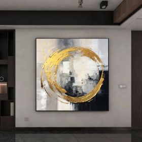 Modern gray gold abstract extra large wall artpainting acrylic large original painting abstract oversized abstract painting original art (style: 1, size: 160x160cm)