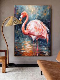 Flamingo Painting Wildlife Painting Original Pink Flamingo Animal Canvas Wall Art Bird Oil Painting Trendy Flamingo Artwork Bird Painting (style: 1, size: 140x210cm)