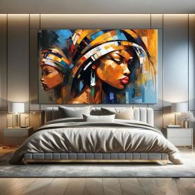 Abstract Black Women Art African Women Hand Painted Oil Painting Mid Century Modern Wall Art Black Girl Wall Art Oversized Wall Decor Above Couch Art (style: 1, size: 50x70cm)