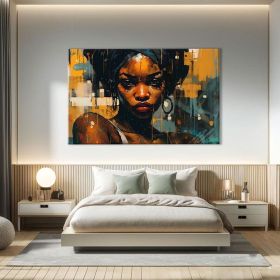 African Abstract Figure Wall Art Black Women Art Hand Painted Oil Painting Oversized Wall Art Abstract African Women Wall Art African Modern Art Gift (style: 1, size: 140x210cm)