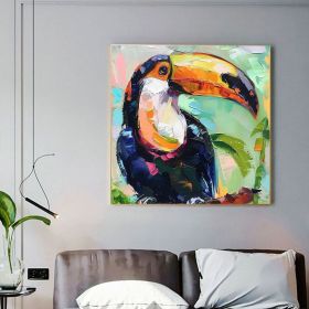Toucan Canvas Oil Painting Bird Original Fine Art Animals Wall Art Large Painting Hand Painted Oil Painting (style: 1, size: 140x140cm)