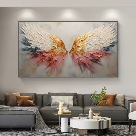 Original Angel Wing Oil Painting On Canvas Large Wall Art Abstract Gold Wing Art Custom Painting Minimalist Home Decor Personalized Gift (style: 1, size: 40x80cm)