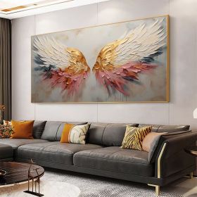 Original Angel Wing Oil Painting On Canvas Large Wall Art Abstract Gold Wing Art Custom Painting Minimalist Home Decor Personalized Gift (style: 1, size: 60x120cm)