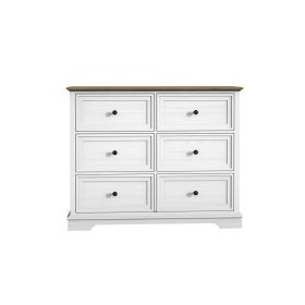 6 DrawersTall Dresser for Bedroom Vertical Storage Tower Wood Top Closets (Color: White)
