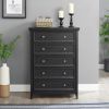 Modern 5 Drawers Dresser 5 Drawers Cabinet,Chest of Drawers Closet Organizers and Storage Clothes Storage Drawers Cabinet for Living Room, Farmhouse D