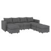 Livelylodge Modern L-Shaped Modular Sectional Sofa, Polyester Upholstery with Sturdy Wooden Frame, Comfortable Couch for Living Room or Office, Space-