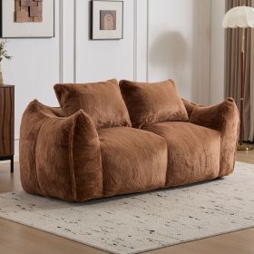 MAXYOYO Giant Bean Bag Chair for Adults, Ultra Soft Fluffy Loveseat Bean Bag Sofa, Oversized Floor Sofa for Living Room Bedroom (Color: Brown)