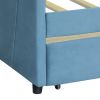 Upholstered daybed Twin Size with Two Drawers and Wood Slat Suppot