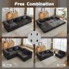 Compression Sofa,Convertible Floor Sofa Bed with Fixed-Shape Frame, Boneless Modular Sectional Sofa,No Assembly Required,Chenille fabric