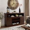 Retro TV Stand with Storage for TVs up to 65'' Mid Century Modern TV Stand & Entertainment Center with Shelf, TV Stand for Media
